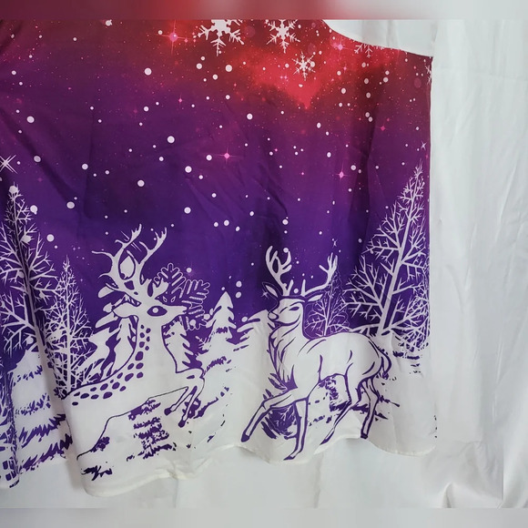 NWT Rose Gal A-Line Elk Reindeer Winter Print Sleeveless Multicolor Dress Sz 3X - Picture 2 of 10